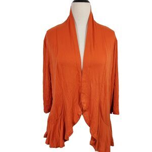 Yekaty Cardigan Womens Size Medium Orange Comfy Soft Open Front Lightweight NWT